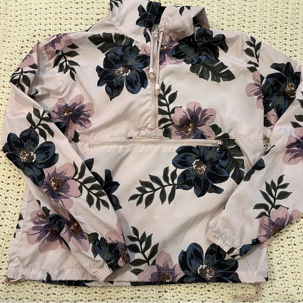 Thread + Supply Floral Hooded Windbreaker Rain Jacket